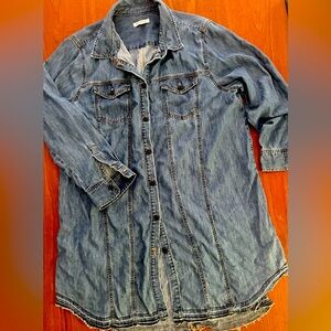 Oversized denim shirt dress XXL